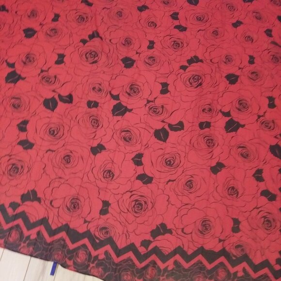 Anne Cole collection sarong roses print  red and black pool beach Cover up - Picture 8 of 16